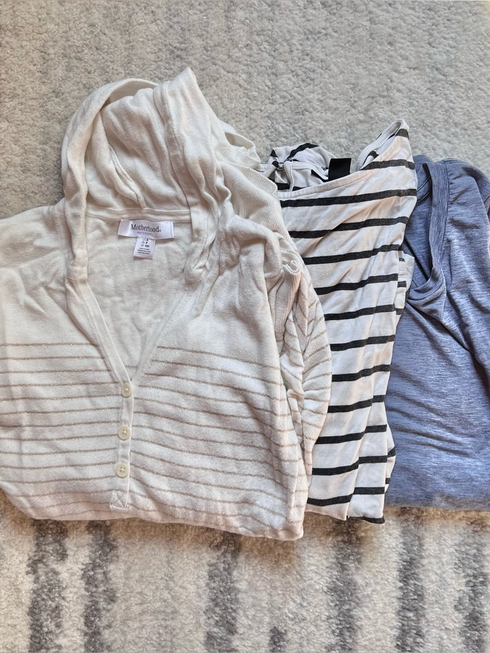 2 Maternity Long Sleeve Tops Size S